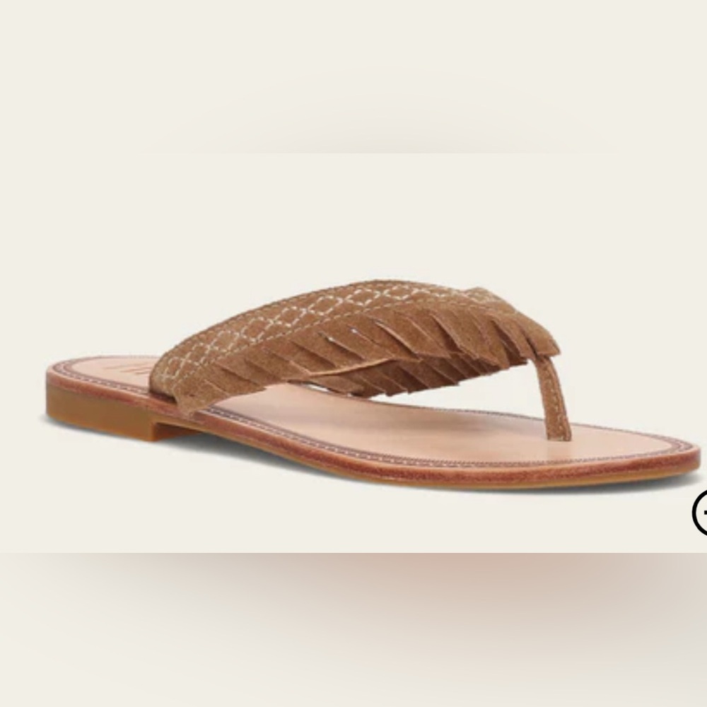Frye Tan Leather Fringe Sandals - Picture 5 of 12